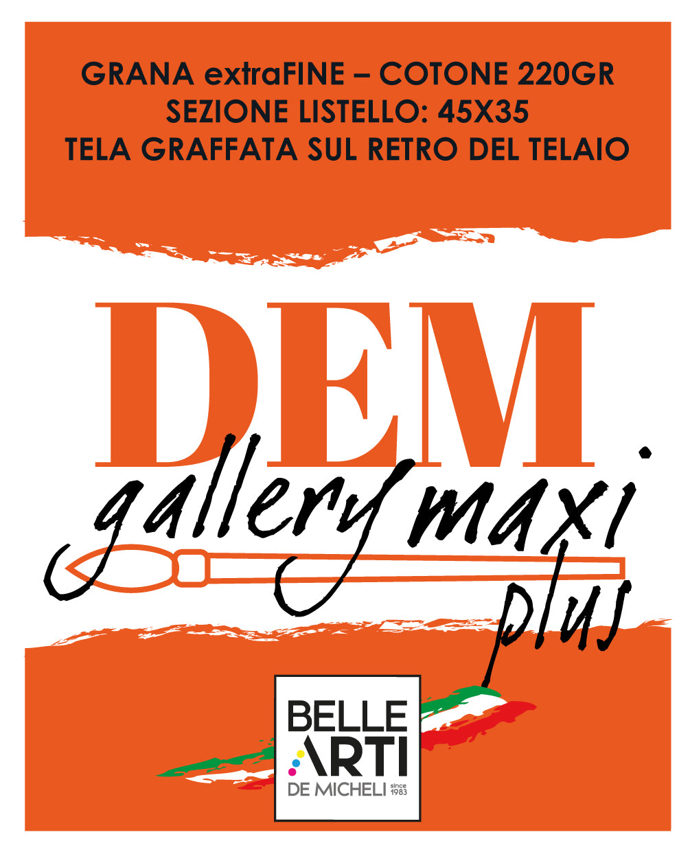 Tele per pittura " DEM GALLERY MAXI PLUS" Grana ExtraFine - Qualità Italiana