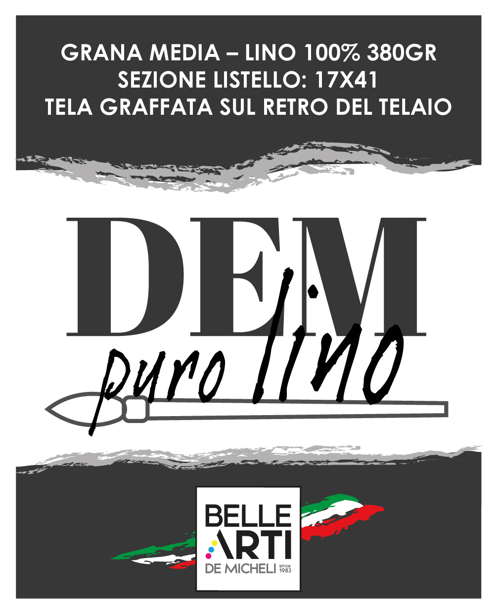 Tele per pittura " DEM PURO LINO" Grana Media - Qualità Italiana